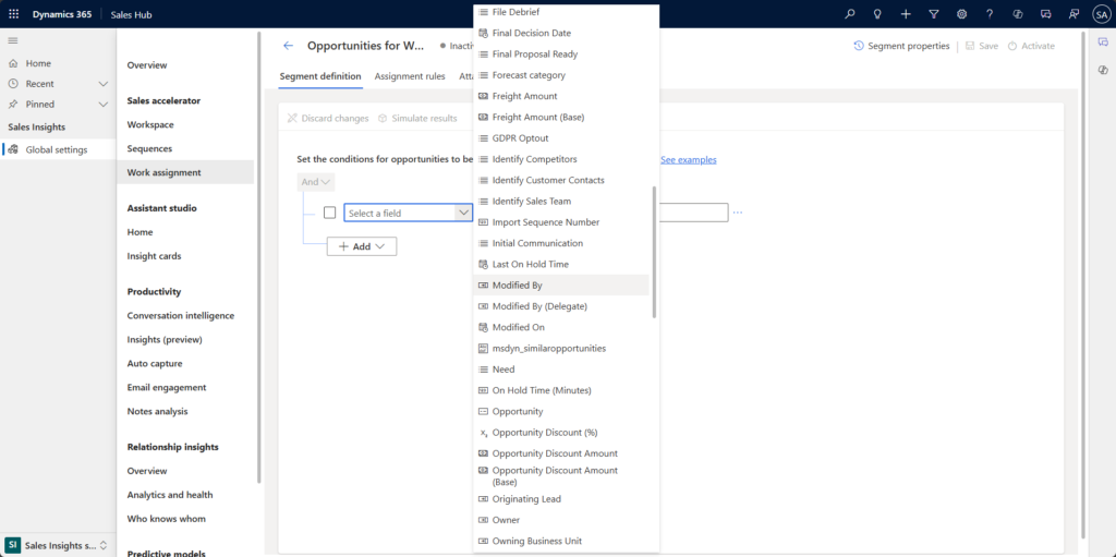 Creating a segment
